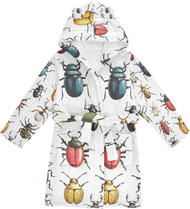 Glaphy Bathrobe Hooded PJ Robe Soft Fleece Robe Pajama Sleepwear 2-12 Years - Image 1